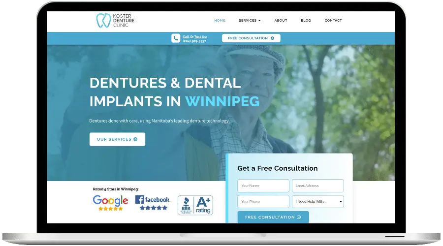 Web Design And Development For A Denture Clinic By Consensus Creative Web Design Agency In Toronto